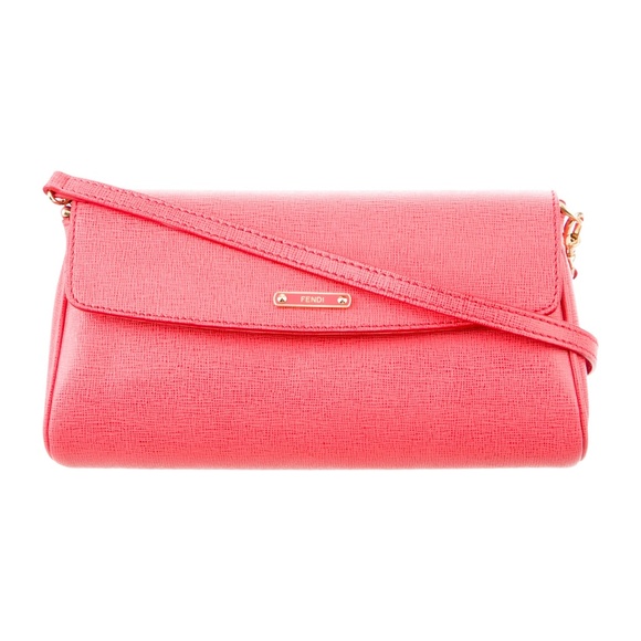 Coral Leather Fendi Crossbody Bag - Picture 1 of 16